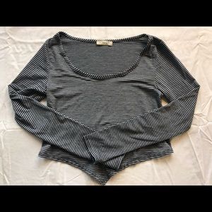 Cropped Striped Long Sleeve